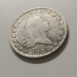 (STATUS: MEMORABILIA SUOVENIRS) LIBERTY ((1794)) SILVER PLATED HALF DOLLAR**12.5GR**