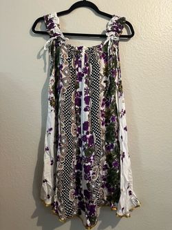 Boho Floral Mixed Print Mini Dress L