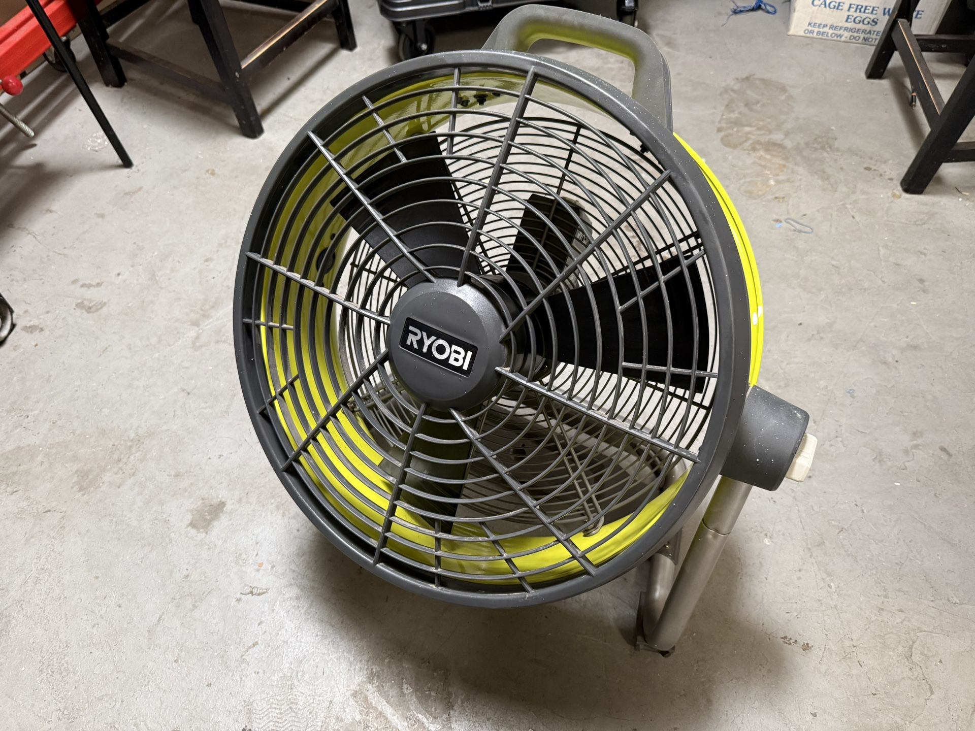 RYOBI P3340 AIR CANNON 18V BATTERY POWERED HYBRID 18" DRUM FAN 3 SPEEDS 2400CFM