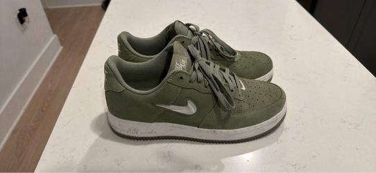 Nike Air Force 1 Low Olive Suede Sneakers