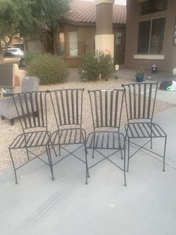 4 iron chairs