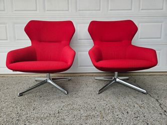 Pair Davis Ginkgo Lounge Chairs Mid-Century Modern Style Set of 2
