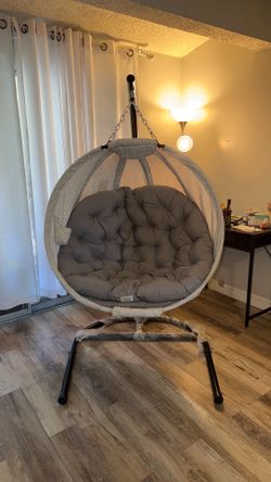 gray hanging chair