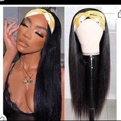 Human Hair 22 Inch Headband Wig 