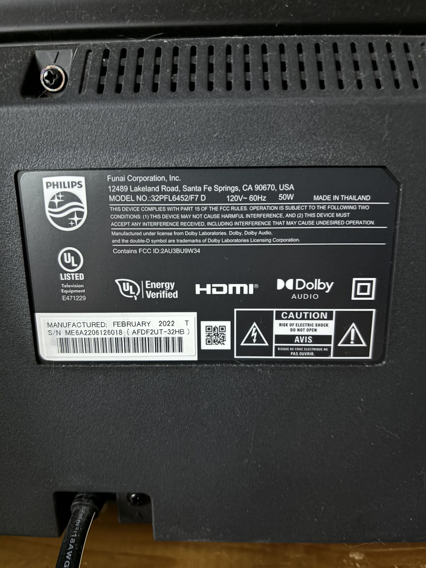 Phillips 32” Smart Roku Tv 