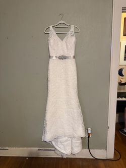 Mary's Bridal Wedding Dress Mermaid Fit Flare Queen Anne  Ivory Lace