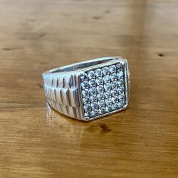 Shaquille O'Neal Men's Simulated Diamond Sterling Silver Ring size 10
