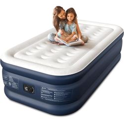 Twin XL Air Mattress with Built-in Pump, 18" Raised Comfort, 80“ Length