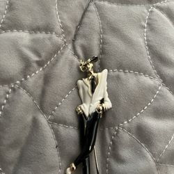 Black,  white And Gold enamel man brooch