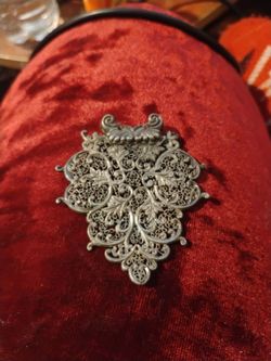 Antique Silver Filigree Brooch