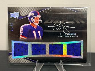 Phil Simms Auto Game Used 4 Jersey Patch /75 2008 Upper Deck Icons Giants HOF