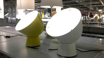 2 Ikea Yellow LED Lamps Limited Scandinavian Artist Designer Studio Lifestyle Table Floor