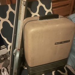 Antique Bell Howell Projector And Screen Works