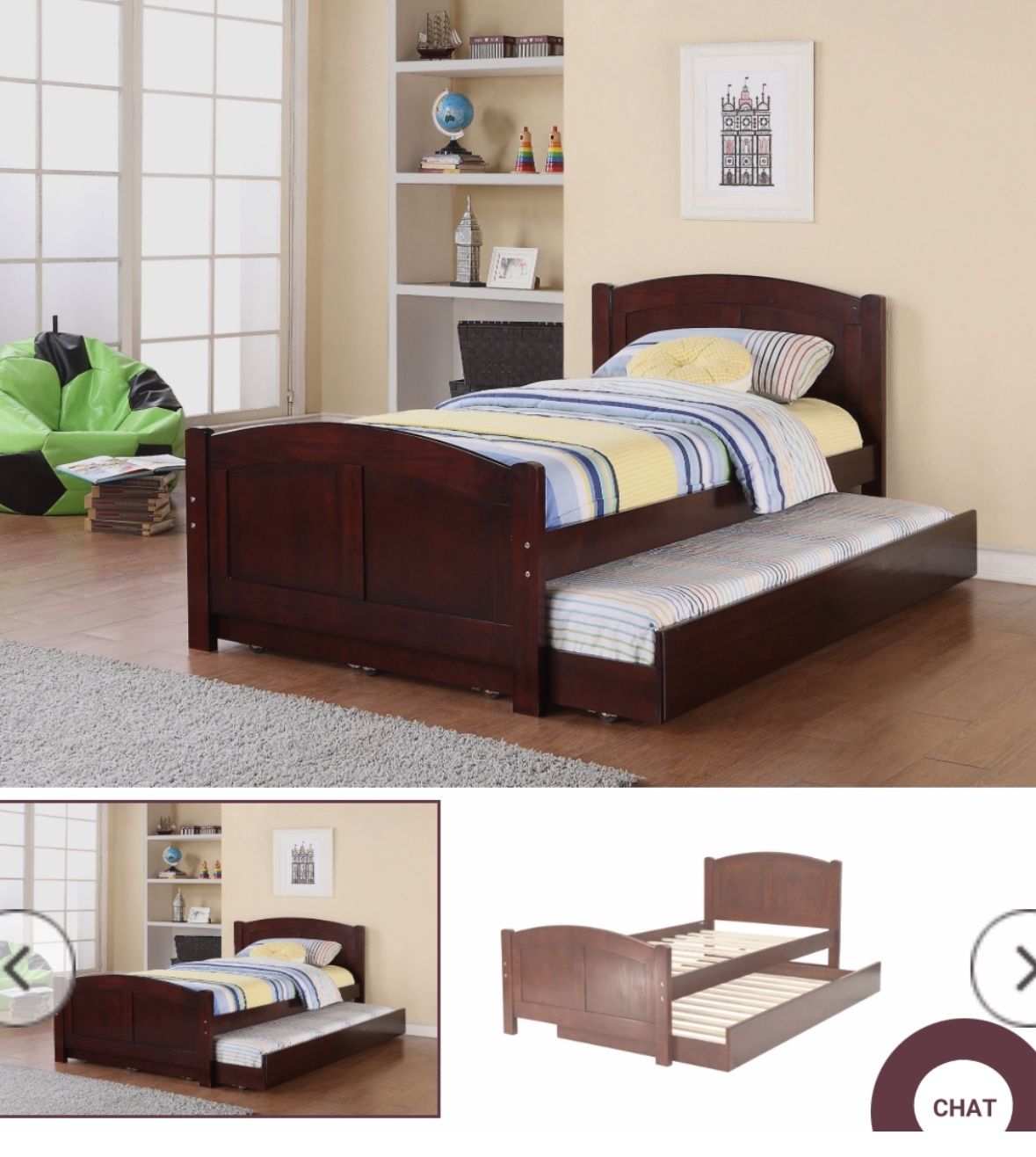 Twin Bed Frame With Trundle Not Including Mattress 