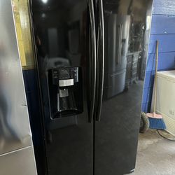 Side By Side Black Samsung Refrigerator 