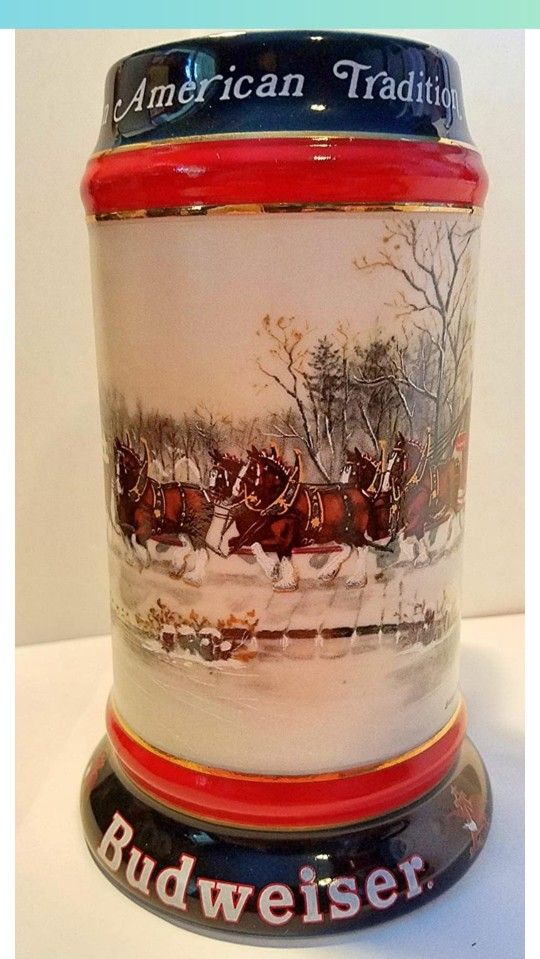 Budweiser/Holiday Season Clydesdales/1990/Stein