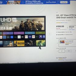 Lg 43" Class UT70 Series LED 4K UHD Smart WebOS Tv  2024