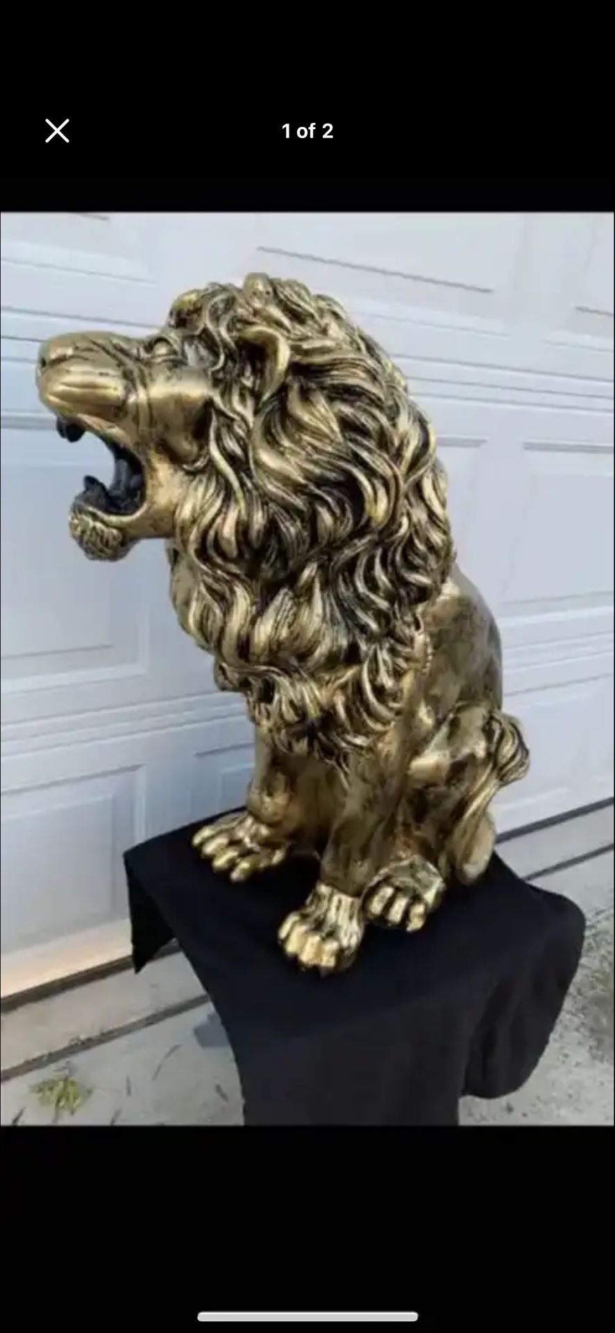 3 Foot Tall, Golden Lion Statue