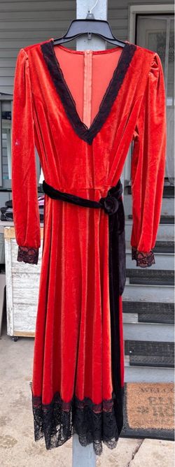 Burnt Orange Velour Dress. Great for Halloween dress. Large/XLarge. Witch dress. Cooper