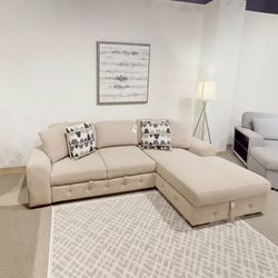 Sectional with Pull Out Bed With Storage 