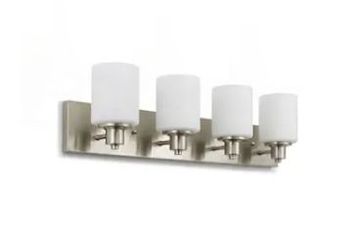 NEW! SEASONS Dane 4-Light Vanity Fixture – Brushed Nickel Model # 294245