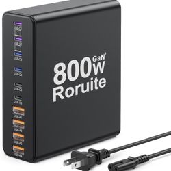 800W USB C Charging Station, 120W PD GaN5 Super Fast USB C Charger Block-10 Port, Type C for PC Laptop MacBook Pro/Air Charger Compatible with iPhone 