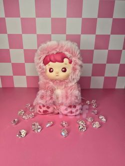 POP MART Hacipupu Plush Pendant Keychain New - CHERRY/RED