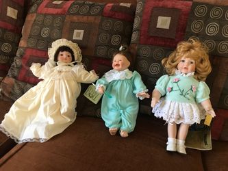 3 vintage baby porcelain doll