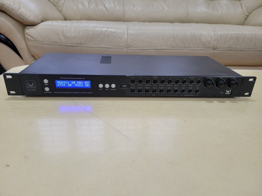 Professional Digital karaoke Mixer. With eq, echo, reverb, anti feedback, and  bluetooth for free youtube karaoke. 