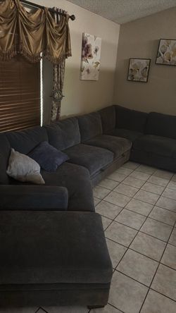 Large Dark Gray Sectional Couch