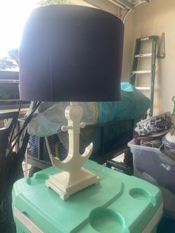 Anchor Table Lamp with Navy Shade