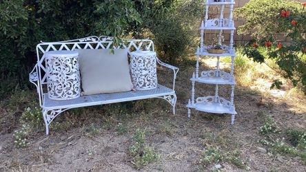 Vintage Garden  Bench  and Shelf