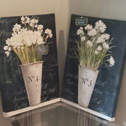 Kathryn White Curated Collection Art "Narcissus No.3, & No.4" Painting Wall Decor Set(2)