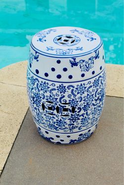 A ceramic stool for indoor & outdoor
