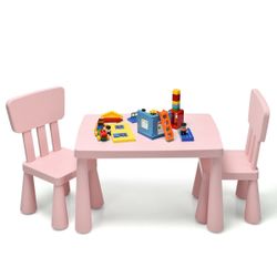 Pink Kids Table and 2 Chairs Set