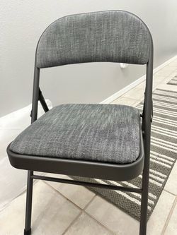 Padded Folding Chair Gray Fabric