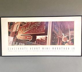 Framed Vintage Cincinnati Marathon Advertisement 