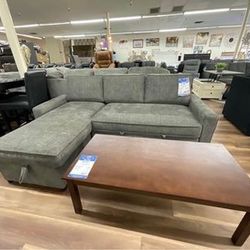 Sectional Sofa Pull Out Couch Bed With Storage Ashley Brand 