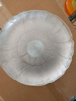 Glass salad and dinner plates