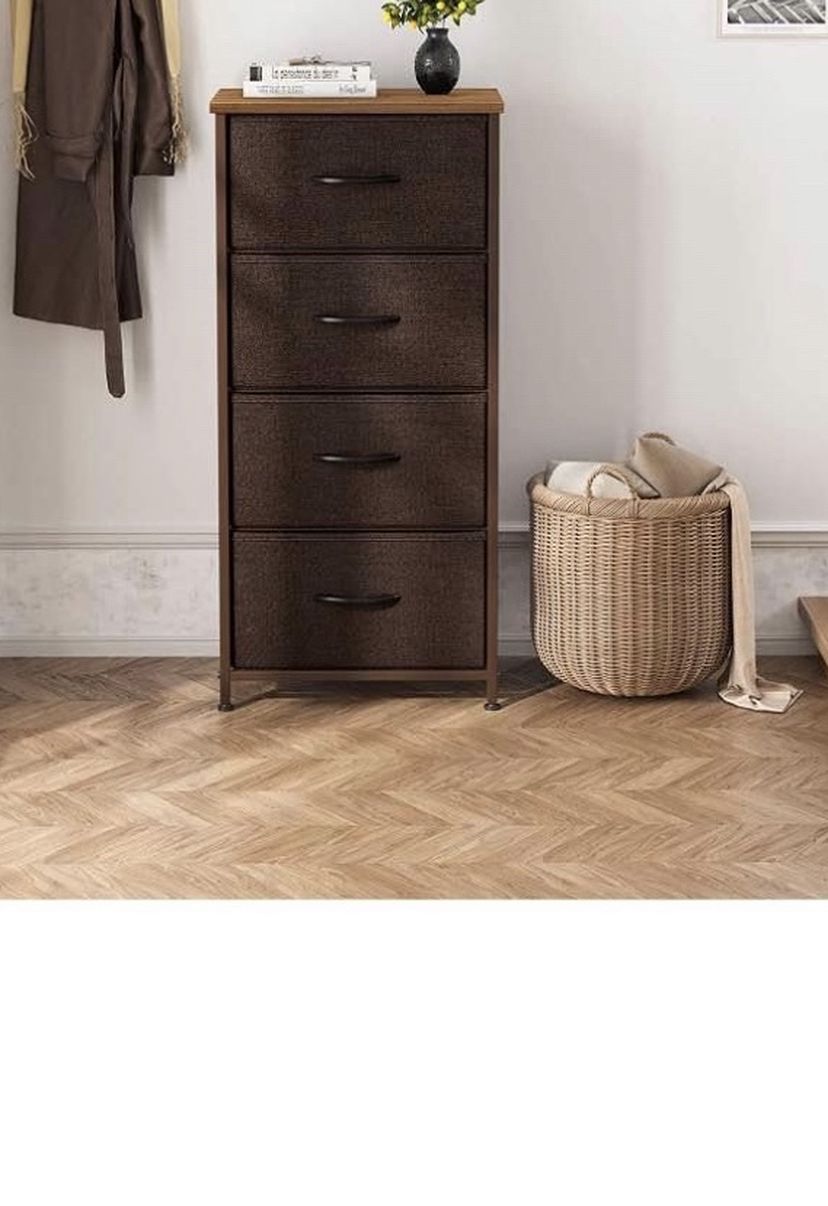 4 Drawers Fabric Organizer Unit for Bedroom Hallway Entryway Closets, 16" Small Easy Pull Dresser