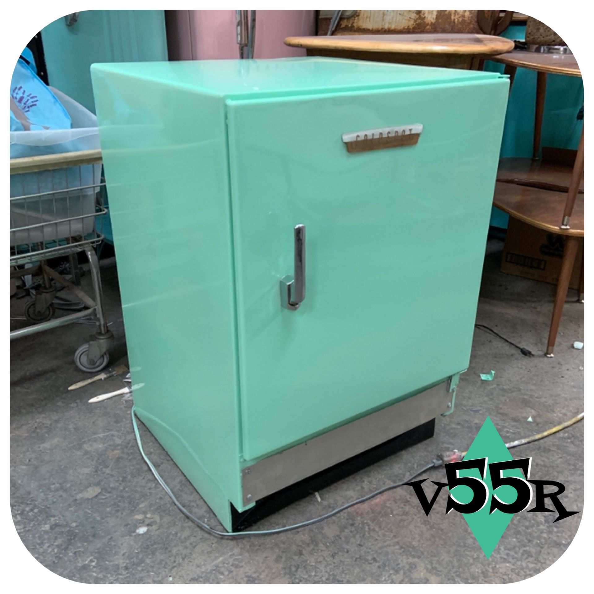 Vintage refrigerator mini fridge vintage trailer refrigerator