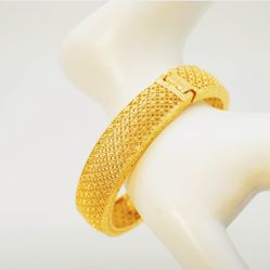 Gold-Plated Minimalist Open Bangle – Vintage Luxury Greek Palace-Style Jewelry for Women, Perfect Wedding & Fashion Accessory