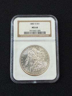 1882-S Morgan Silver Dollar MS 64
