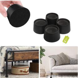 Wooden Black Furniture Risers 4 Inch Tapered Bed Risers Set of 4, Heavy Duty Wood Bed Lifts Risers for Table, Sofa, Couch, Desk and Dresser(4”)