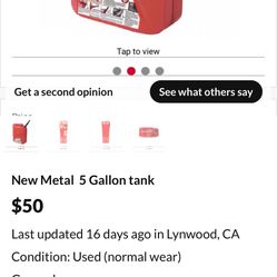 New 5 Gallon Metal Tank