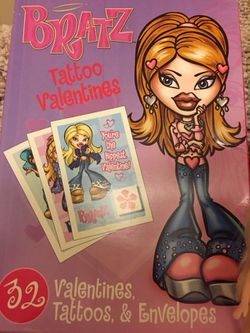 NEW BRATZ DOLL VALENTINE CARDS and Tattoos, plus BRATZ Doll and