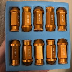 20 Pcs Gold Aluminum Tuner Wheel Lug Nuts 12x1.5 12x1.25