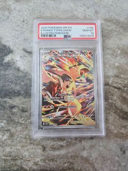 2025 POKEMON DRI EN-DESTINED RIVALS ILLUSTRATION RARE ETHAN'S TYPHLOSION PSA 10