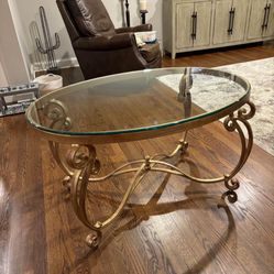 glass oval coffee table  