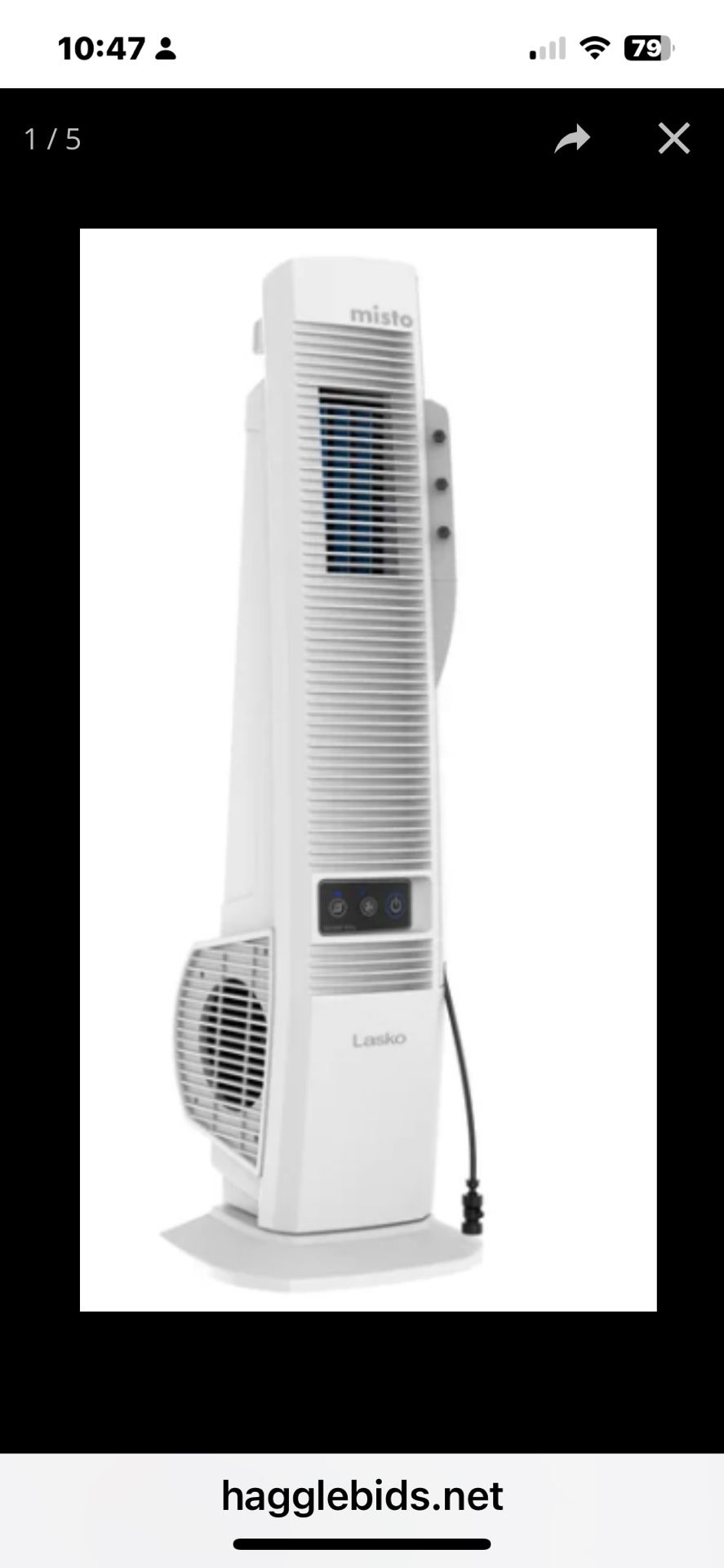 Brand New MISTO OUTDOOR LIVING MISTING TOWER FANS; COLOR WHITE